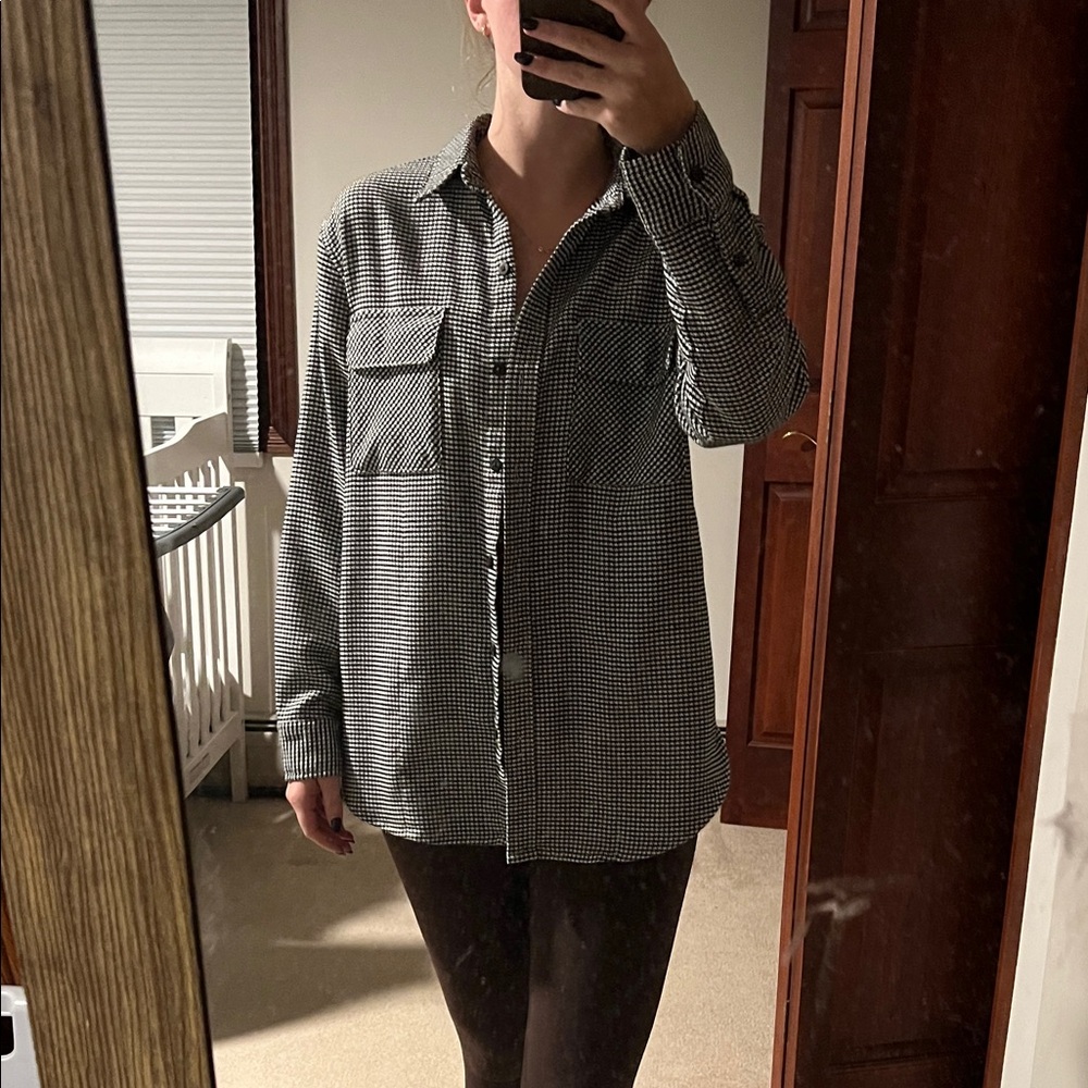 Women's Black and White Checkered Shirt